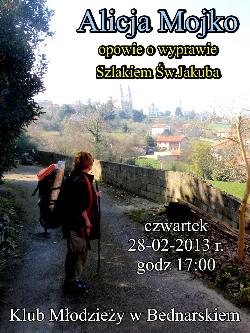 Alicja Mojko opowie o wyprawie Szlakiem Św.Jakuba Alicja Mojko opowie o wyprawie Szlakiem Św.Jakuba